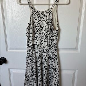 I.N. San Francisco Black and White Spotted Midi Dress